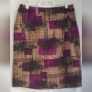 Womens Merona Brown Purple Front Zipper Pockets Side Zipper Closure Size 2